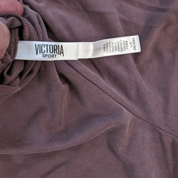 Victoria's Secret Sport Crop Mauve Open Back Tee Shirt - Picture 2 of 4